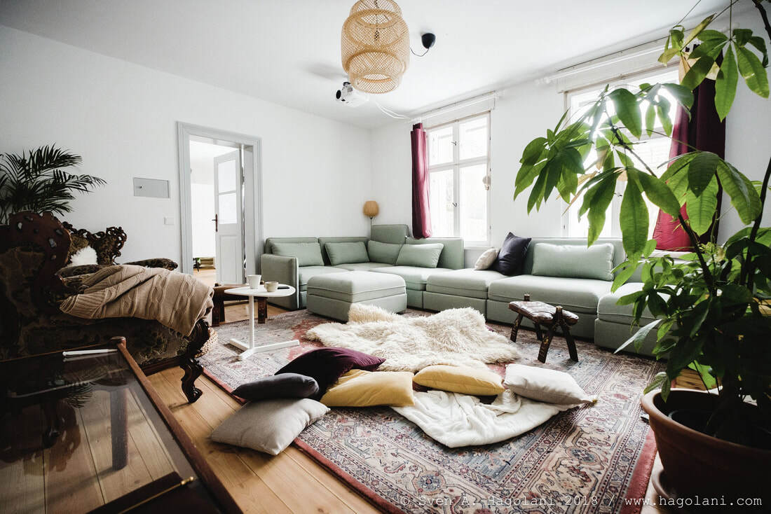 Taubenblau living room